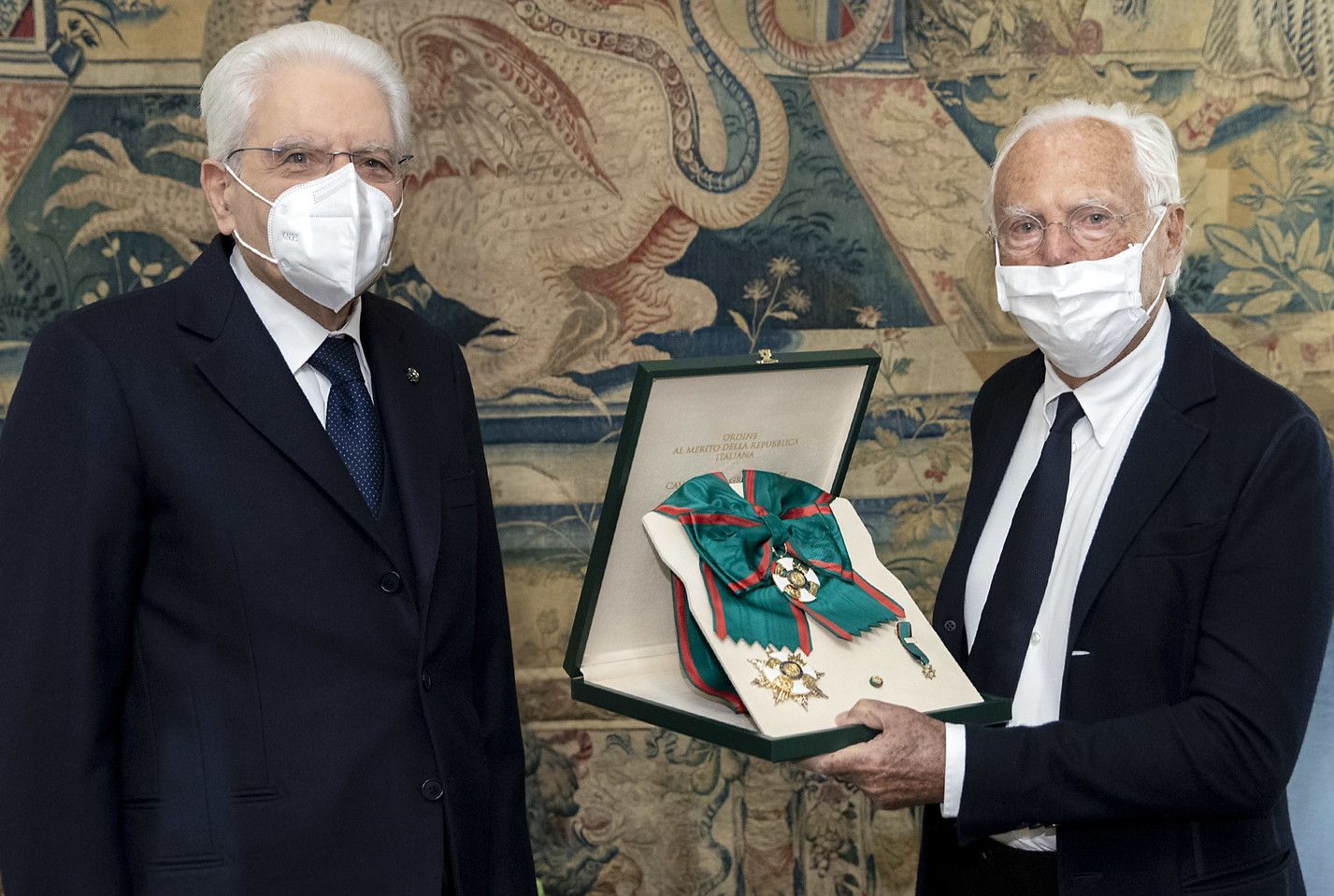 © Ufficio stampa  | Giorgio Armani e il Presidente della Repubblica Sergio Mattarella