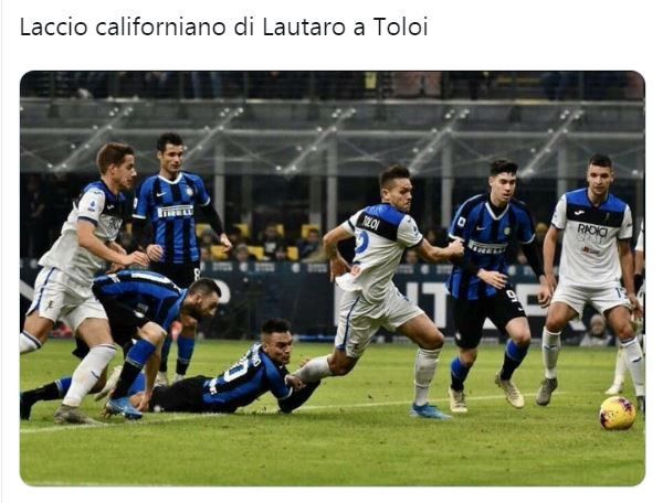 Inter Atalanta bufera Var per il contatto Lautaro Toloi i social si scatenano Sportmediaset