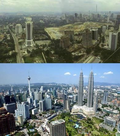 © dal-web  | Kuala Lumpur: 1990 e 2014     Il Novecento è  il secolo delle trasformazioni. Le città che "ieri" non esistevano, oggi pullulano di grattacieli. I cambiamenti sono stati velocissimi e hanno modificato ogni angolo della città rendendola sempre più moderna.