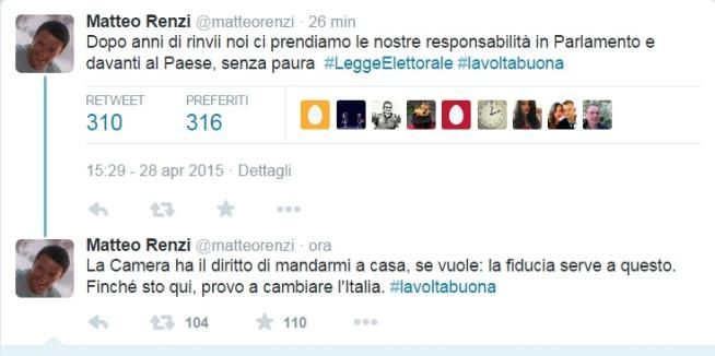 © ansa  | Il doppio tweet con cui Renzi ha replicato alle proteste