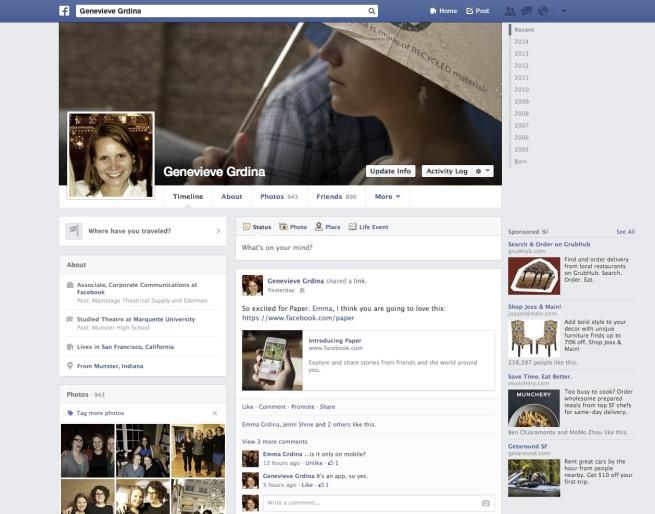 © facebook  | La grafica del Facebook degli inizi, nel 2004.