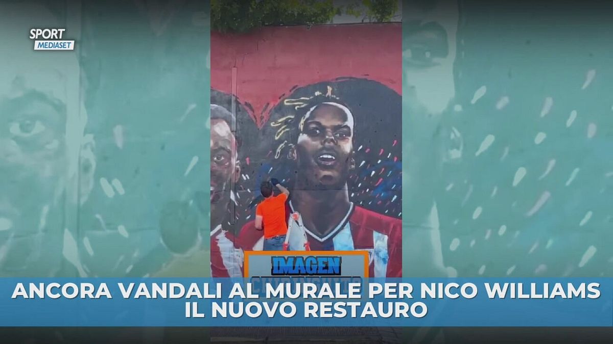 Ancora vandali al murale per Nico Williams, poi il restauro