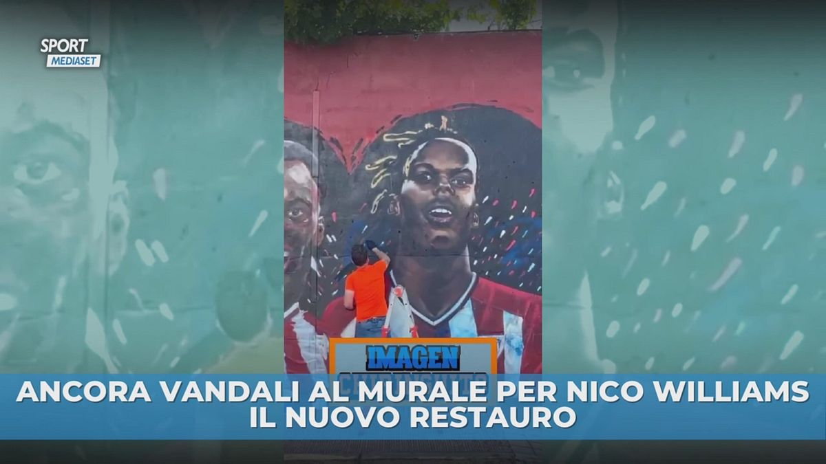 Ancora vandali al murale per Nico Williams, poi il restauro