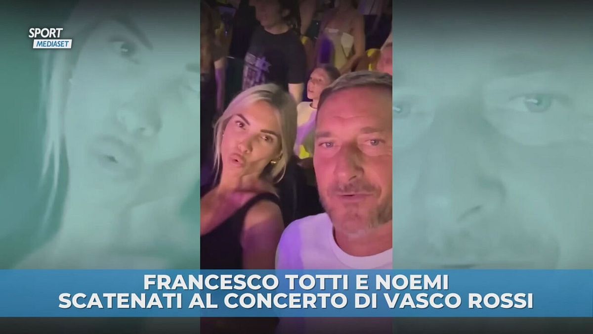 Francesco Totti e Noemi scatenati al concerto di Vasco Rossi