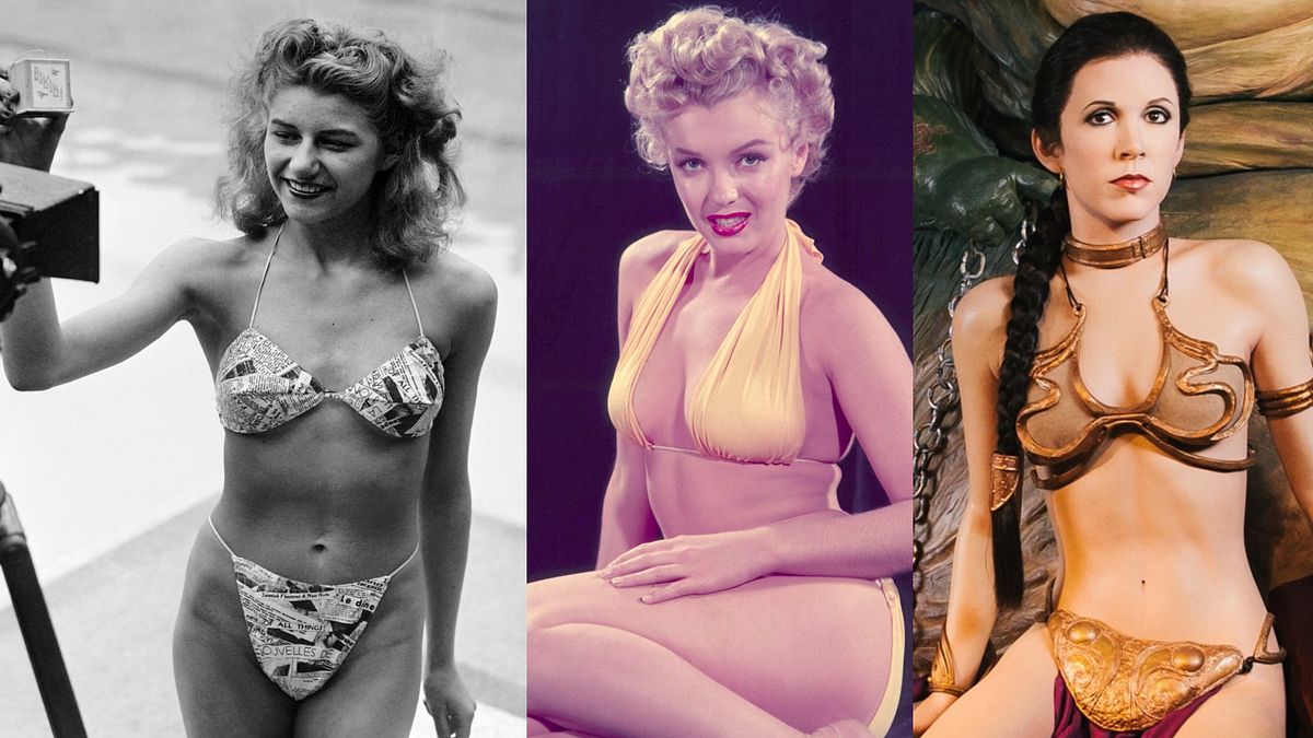 Il bikini di una candidata a un concorso di bellezza a Parigi nel 1946, di Marilyn Monroe e della Principessa Leila in "Star Wars"