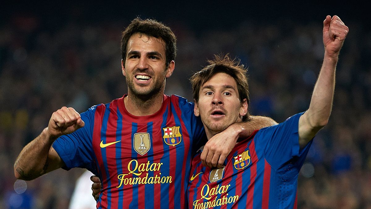 Fabregas e Messi insieme al Barcellona