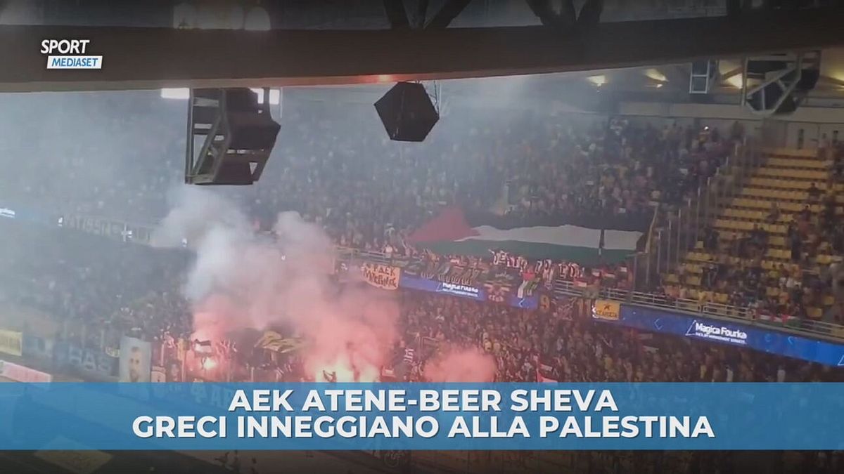 Aek - Beer Sheva: greci inneggiano alla Palestina