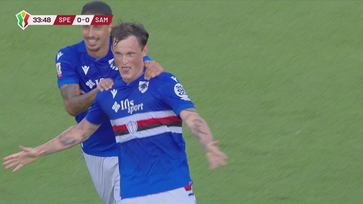 34' | Gol di Henderson (Spezia-Sampdoria 0-1)