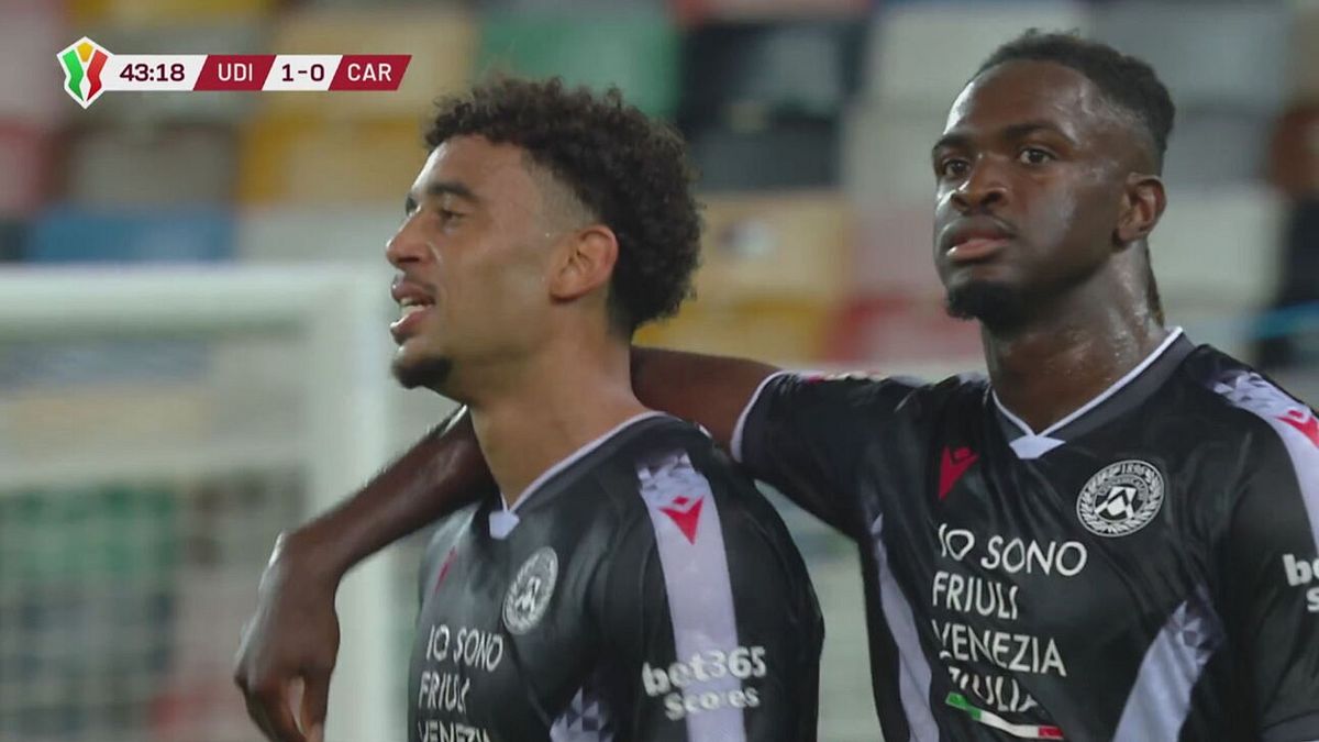 Atta sblocca il match al 43': Udinese 1-0 Carrarese