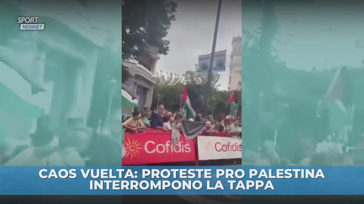 Vuelta: proteste pro-Pal interrompono la tappa