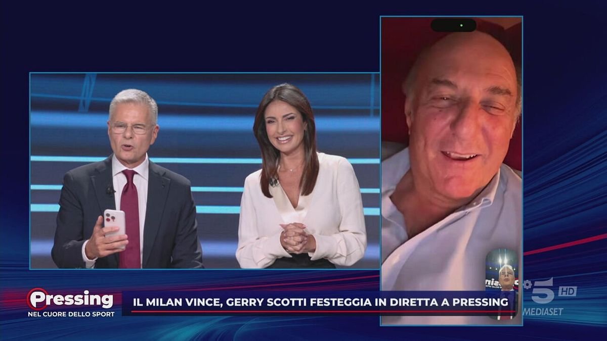 Il Milan vince, Gerry Scotti festeggia: la telefonata in diretta