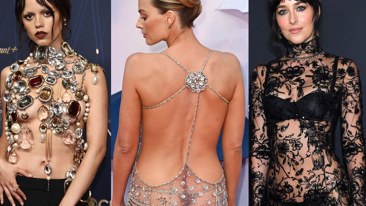 I nude look sui red carpet di Jenna Ortega, Margot Robbie e Dakota Johnson