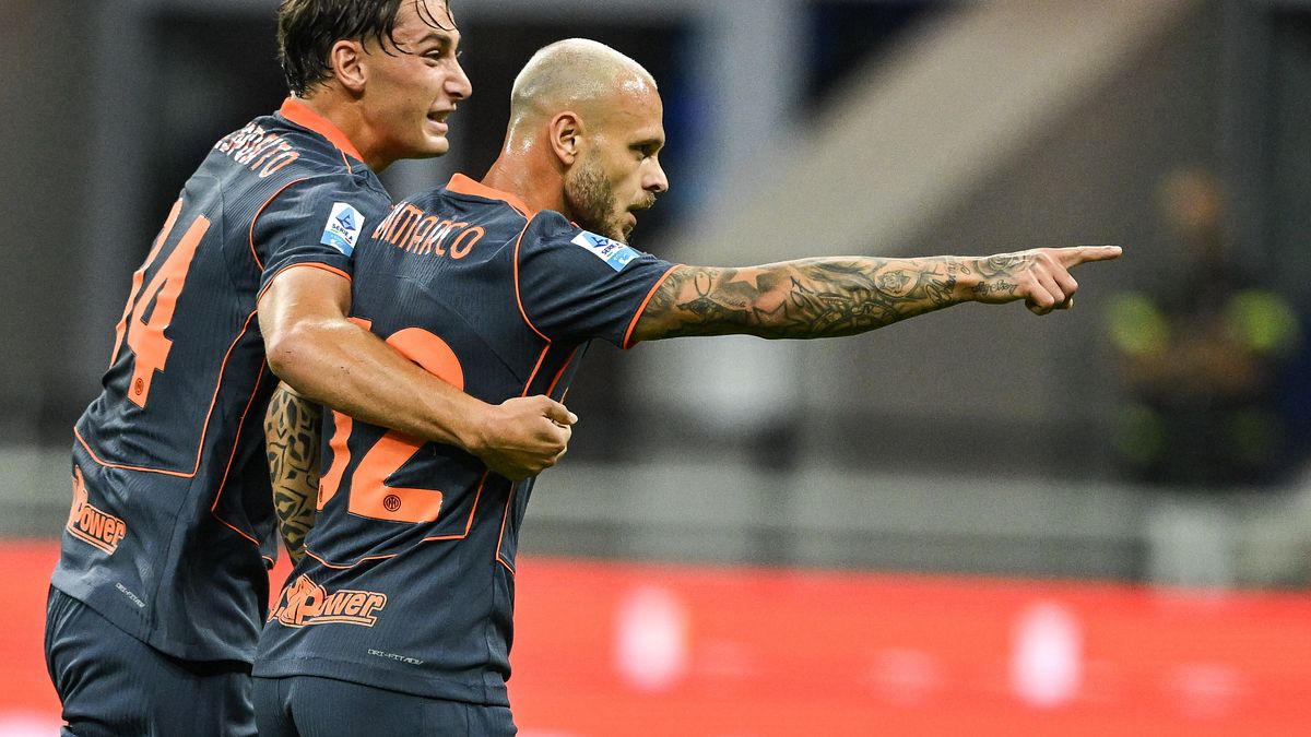 Dimarco dopo il gol al Sassuolo