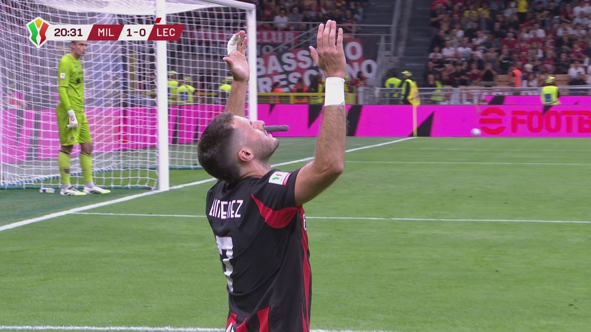 20' | Gol di Gimenez (Milan-Lecce 1-0)