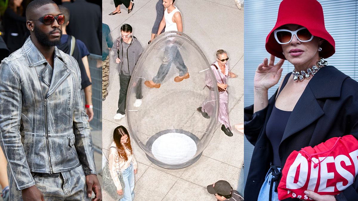 Lo street style degli ospiti all'evento di Diesel che ha aperto la Milano Fashion Week e un uovo della "Diesel Egg Hunt"