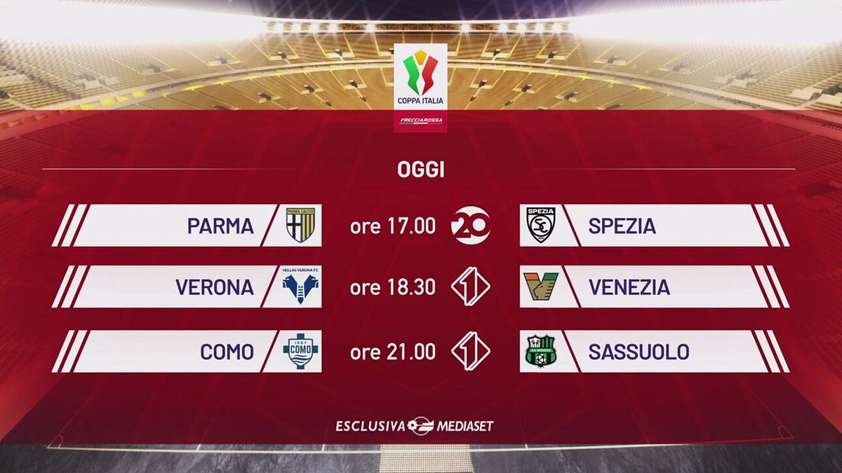 Coppa Italia: il calendario di mercoledì 24 settembre