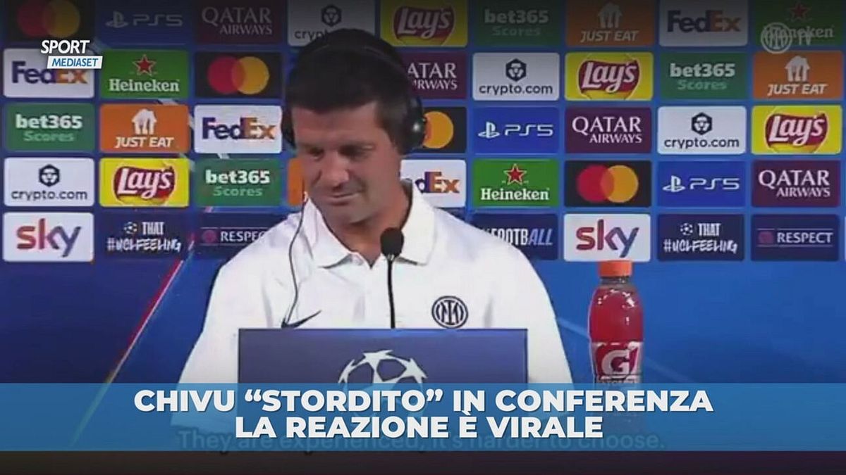 Chivu, reazione virale in conferenza