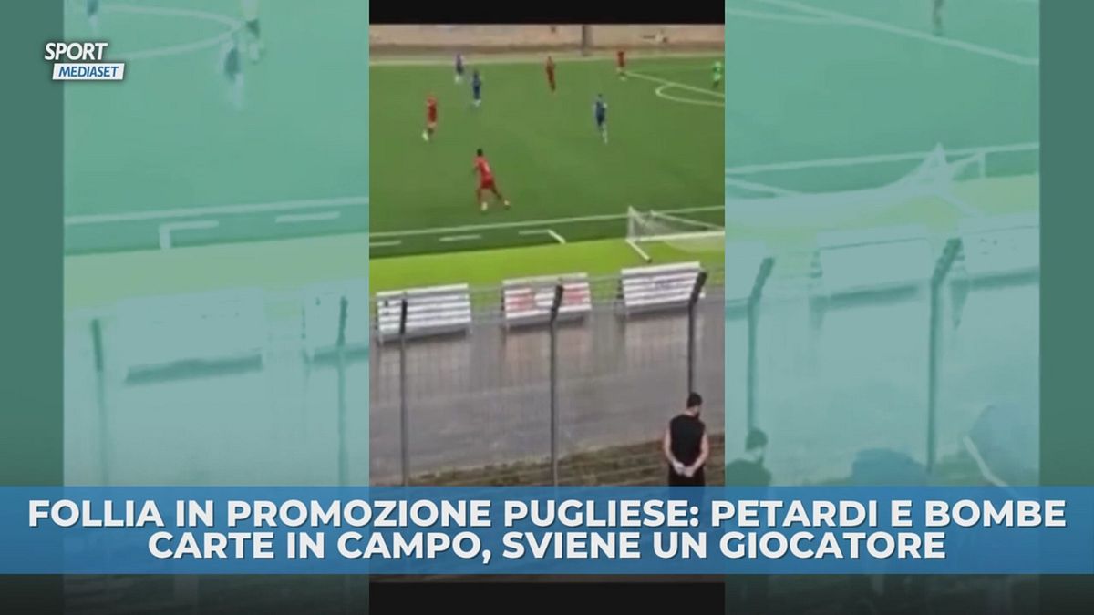 Bombe carta in campo, giocatore sviene