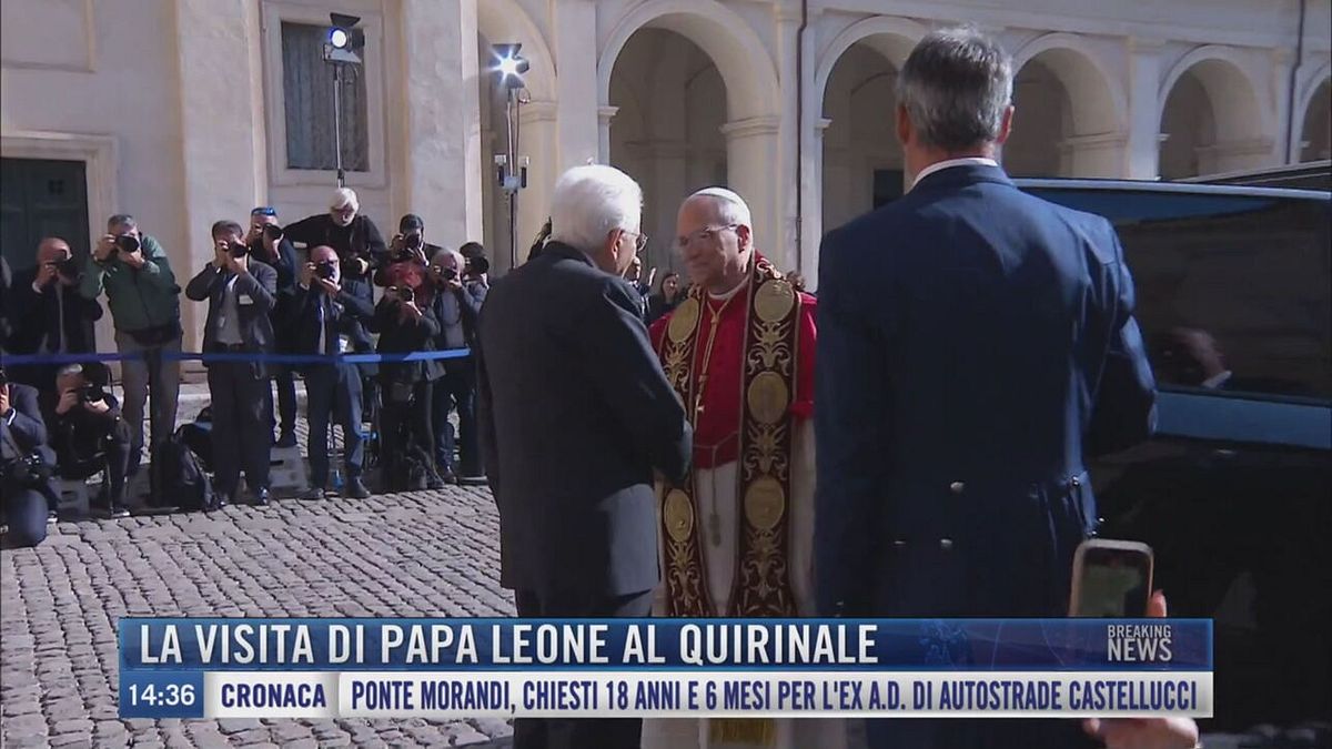 Breaking News delle 14.00 |  La visita di Papa Leone al Quirinale