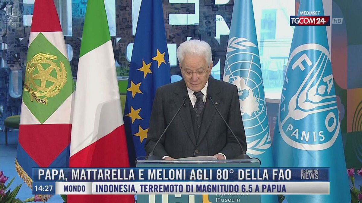 Breaking News delle 14.00 | Papa, Mattarella e Meloni agli 80° della Fao
