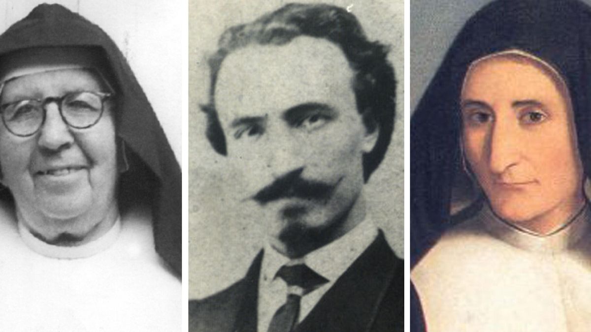 da sin. Suor Maria Troncatti, Bartolo Longo e Vincenza Maria Poloni