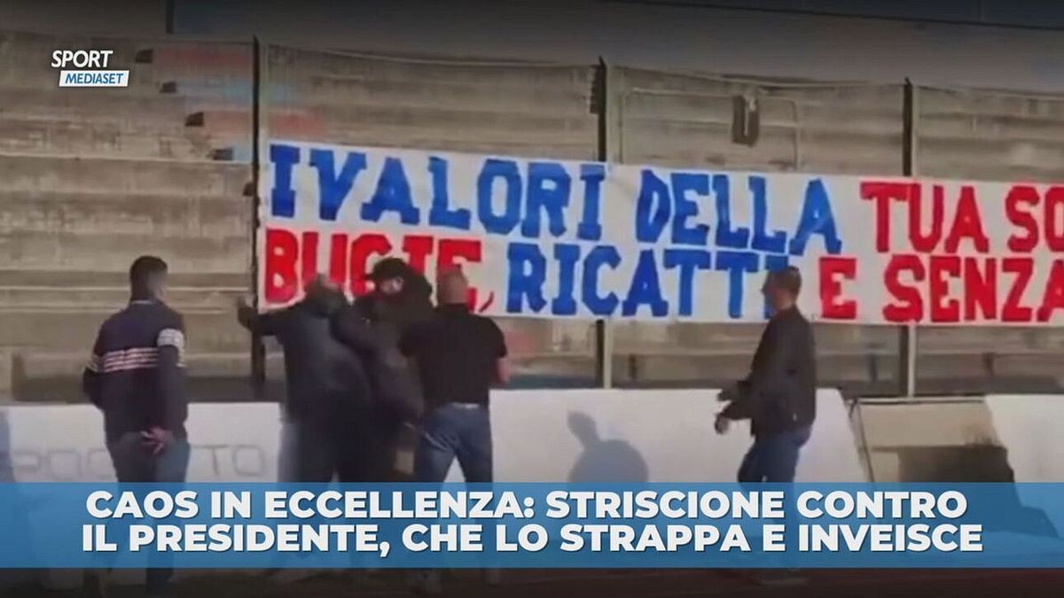 Caos in Eccellenza, il presidente strappa lo striscione
