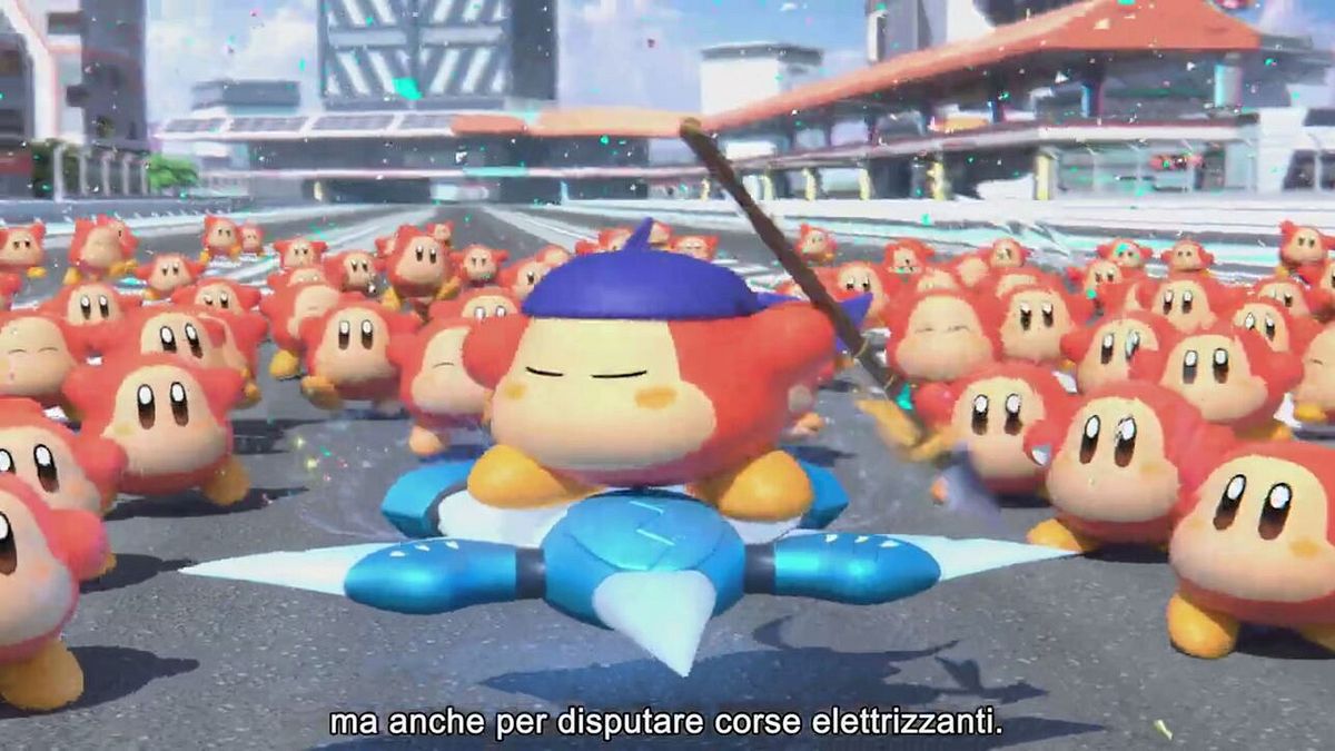 L'arrivo trionfale di Kirby Air Riders