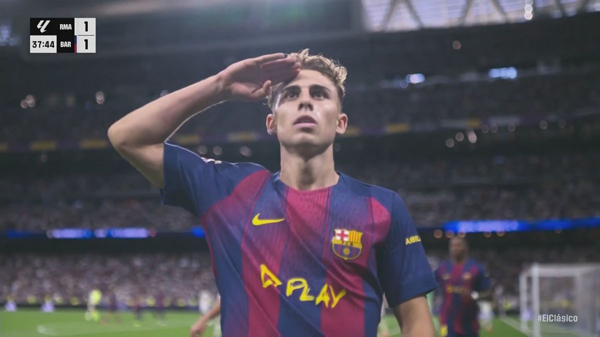 38' | Gol di Fermín (Real Madrid-Barcellona 1-1)