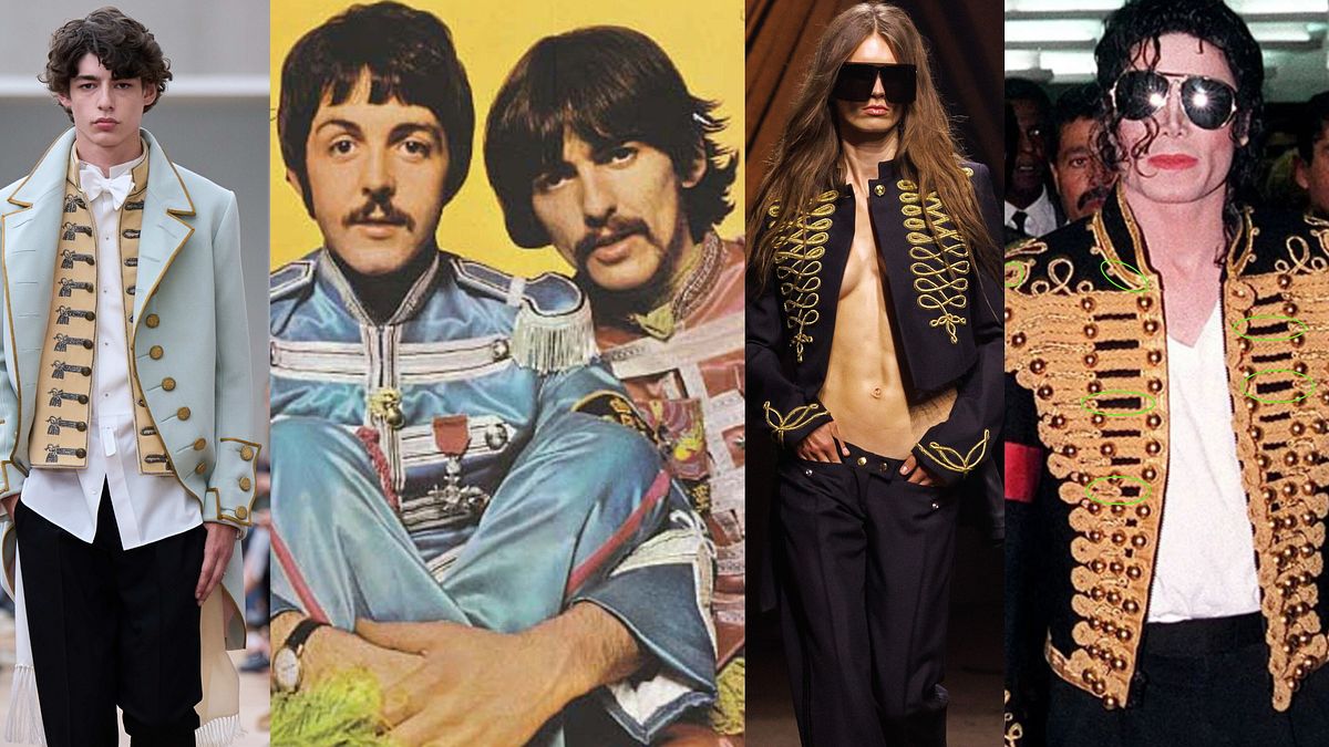La Napoleon Jacket in diverse versioni e reinterpretazioni: Dior Homme SS26, i Beatles, Alexander McQueen SS26, Michael Jackson