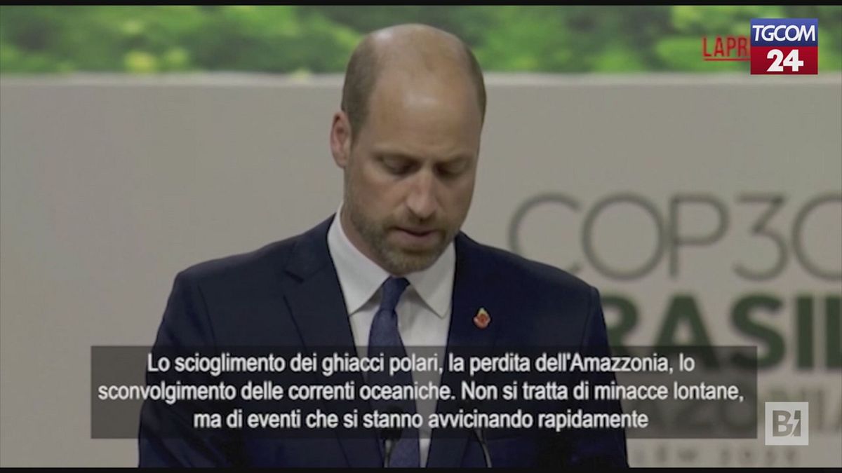 Il Principe William alla Cop30: "Il pianeta è a un passo dal collasso"