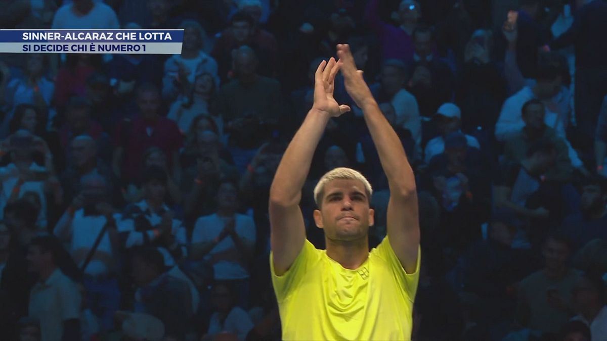 Sinner-Alcaraz che lotta