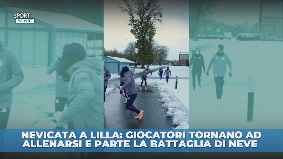 Lille, battaglia a palle di neve