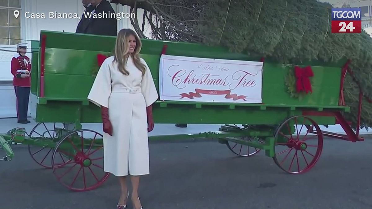 Arriva il Natale alla Casa Bianca: Melania Trump accoglie l'abete gigante