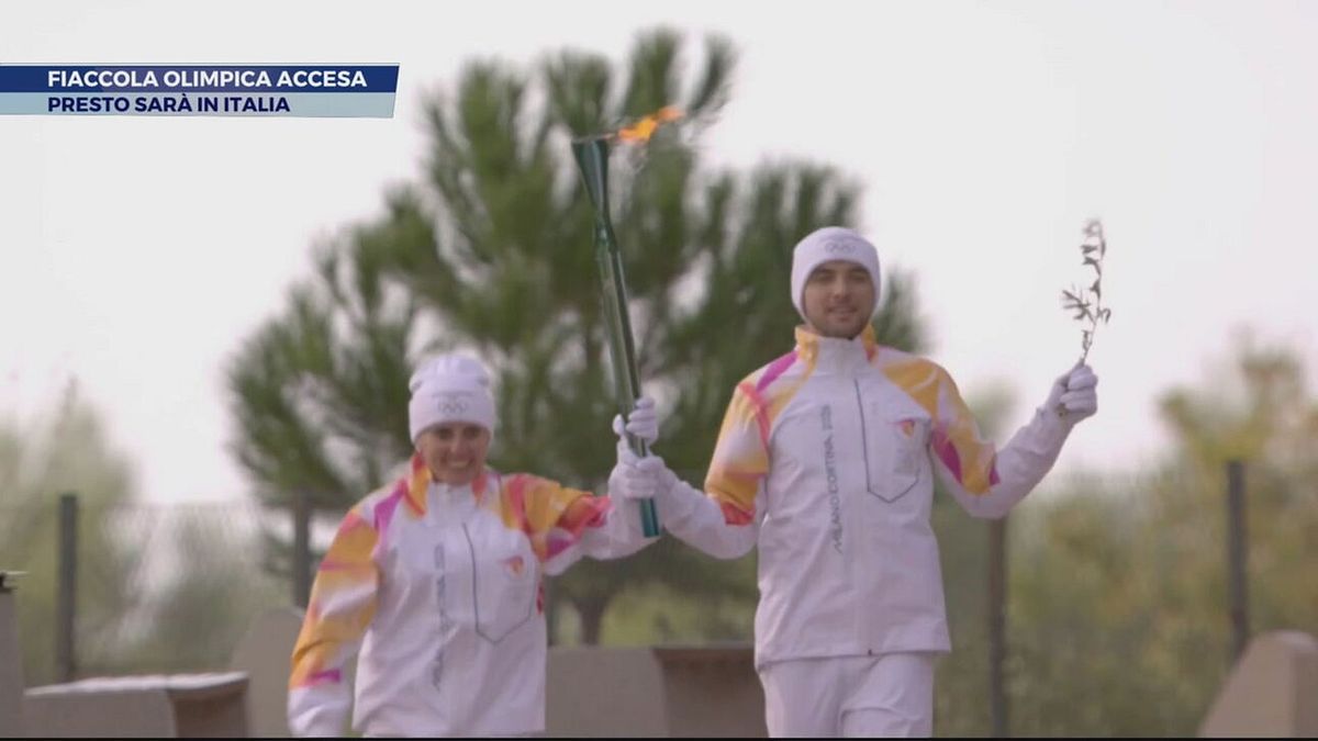 Fiaccola olimpica accesa