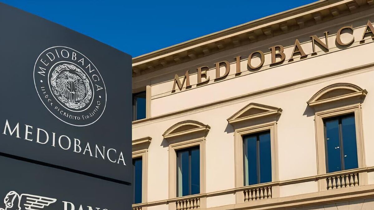 Mediobanca con cartello