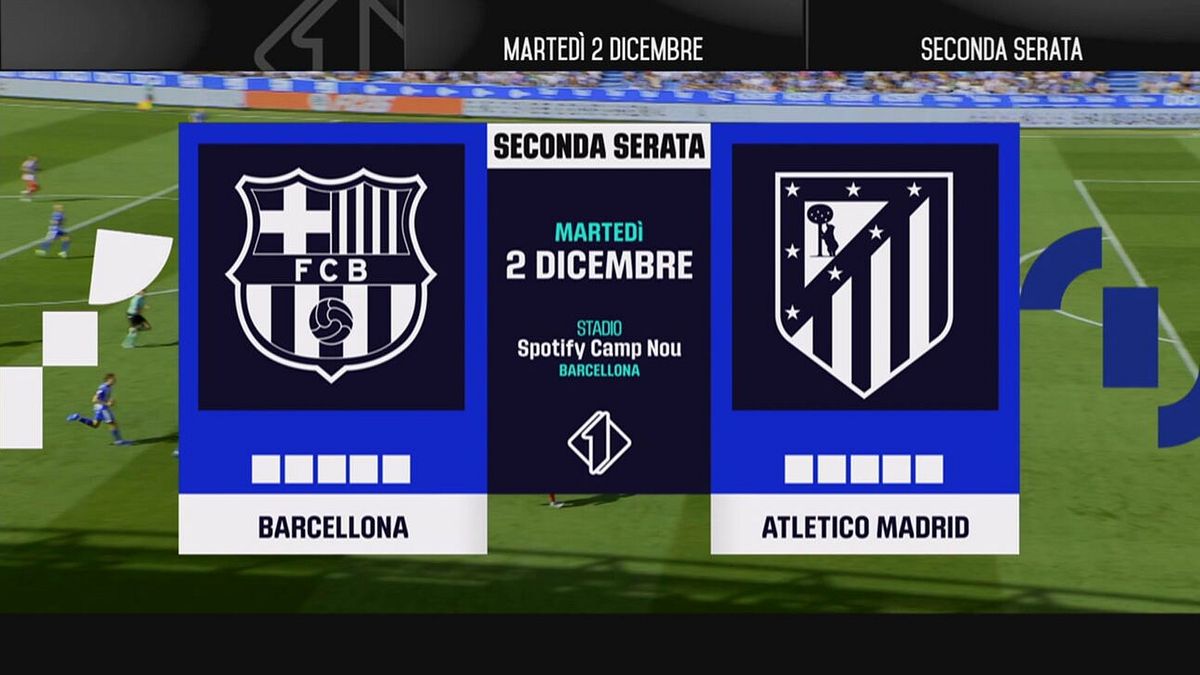 Barcellona-Atletico Madrid: martedì 2 dicembre in seconda serata su Italia 1