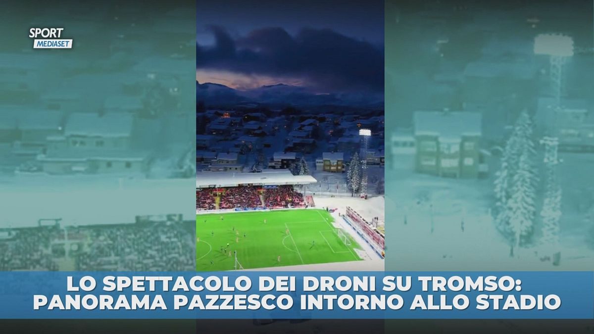Droni sullo stadio a Tromso