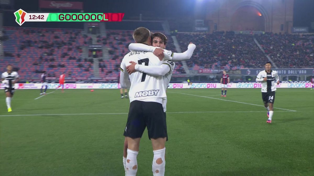 13' | Gol di Benedyczak (Bologna-Parma 0-1)
