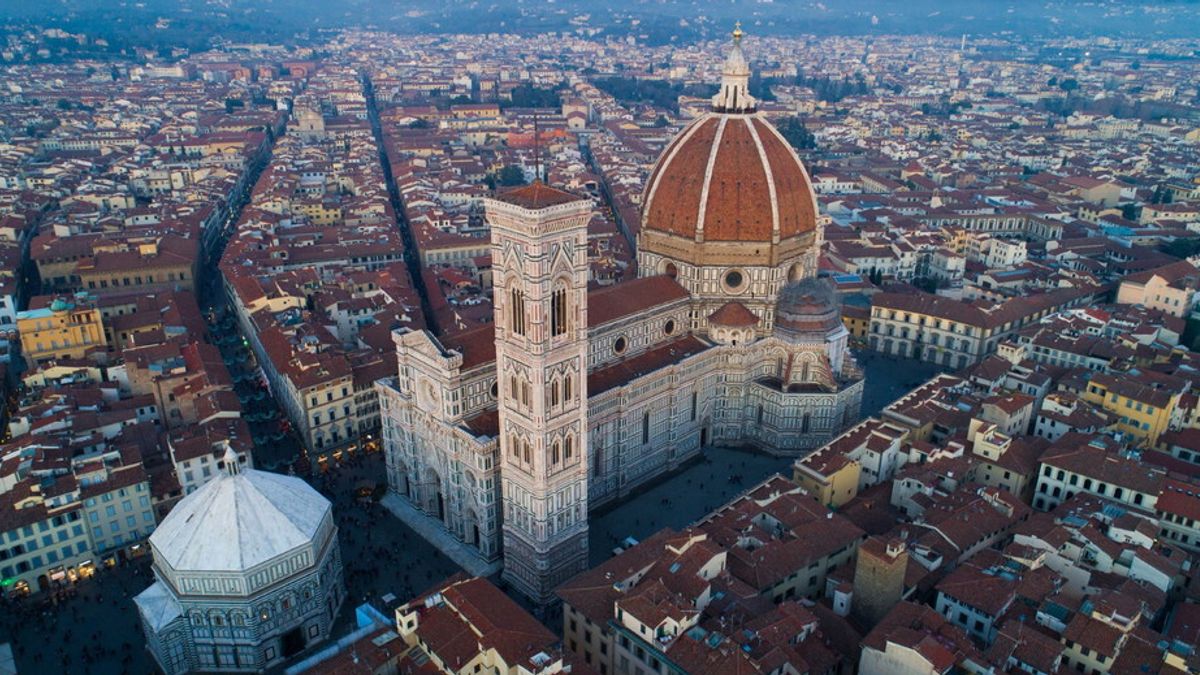  Firenze,la chiesa di Santa Maria del Fiore, Cattedrale della città 