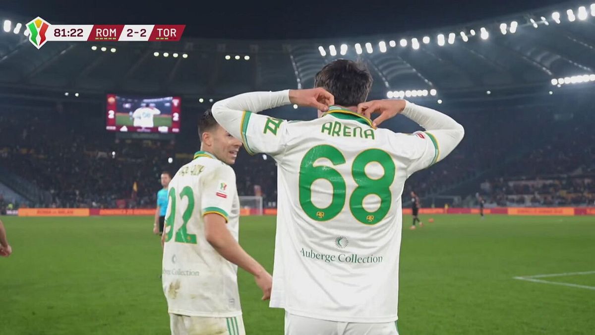 Il giovane Arena trova il pari e manda in delirio i giallorossi, Roma-Torino 2-2