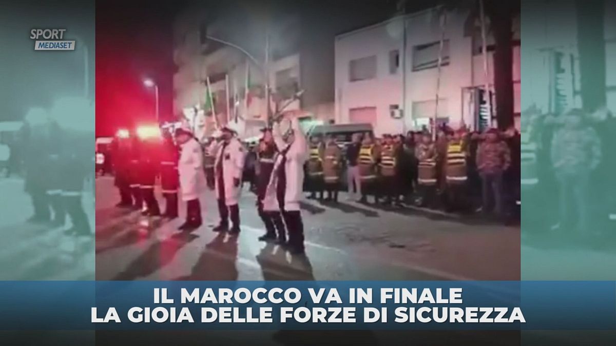 Forze di sicurezza marocchine in festa per la finale di Coppa d'Africa