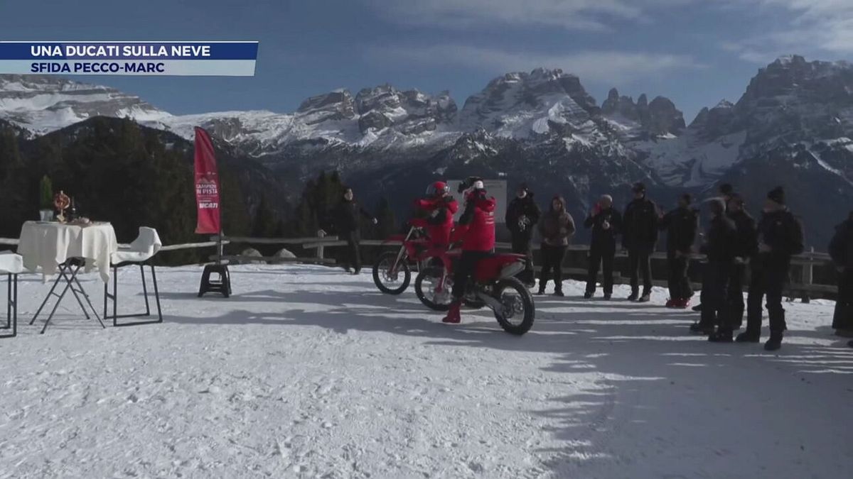 Una Ducati sulla neve