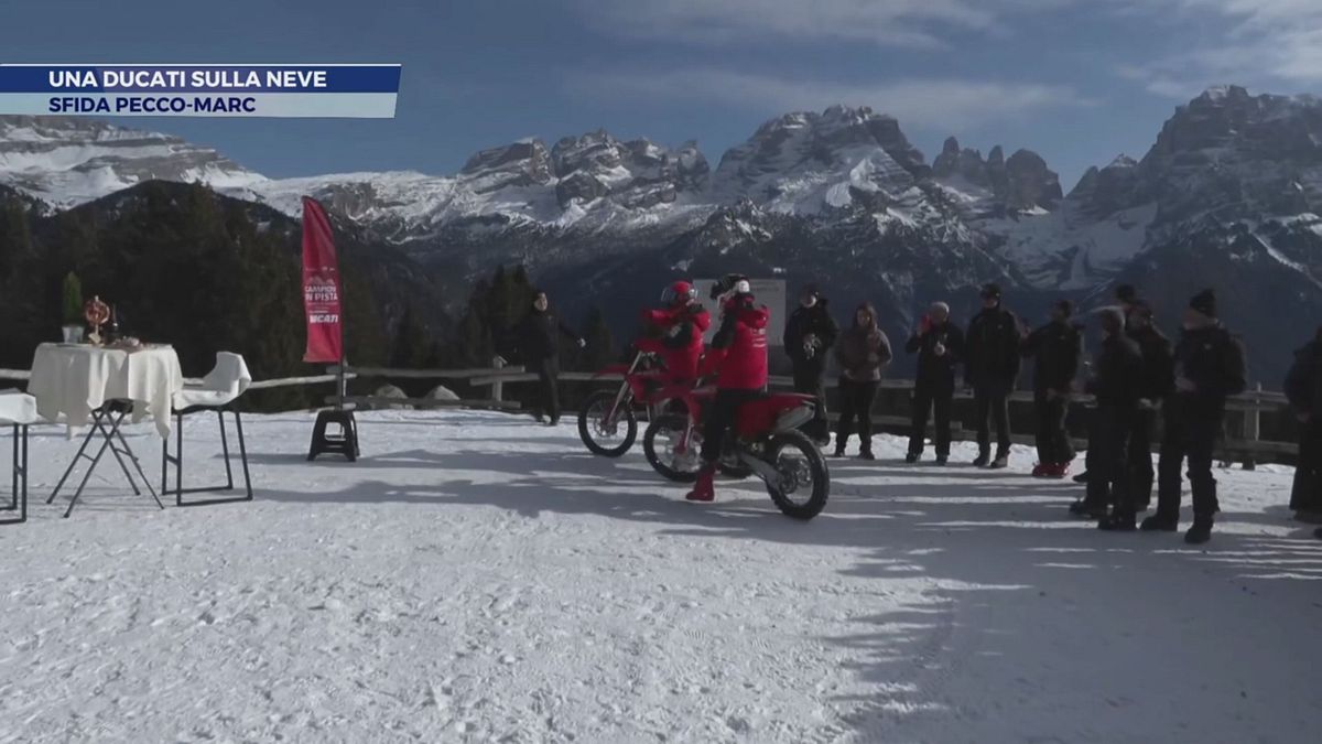 Una Ducati sulla neve