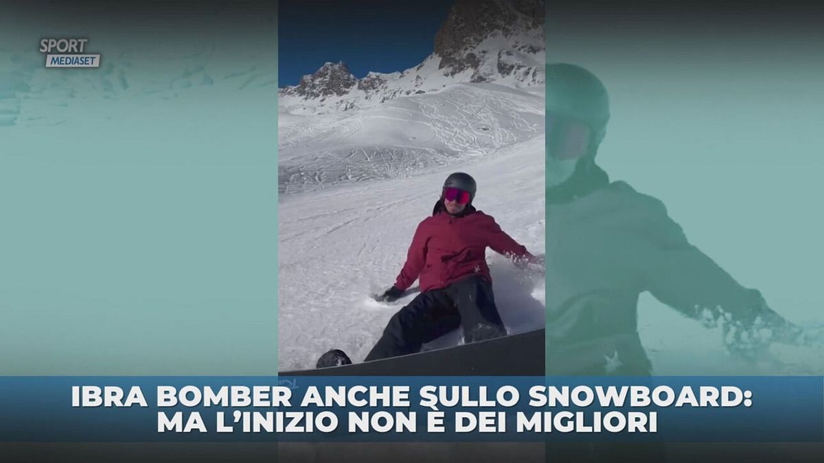 Ibra bomber sullo snowboard