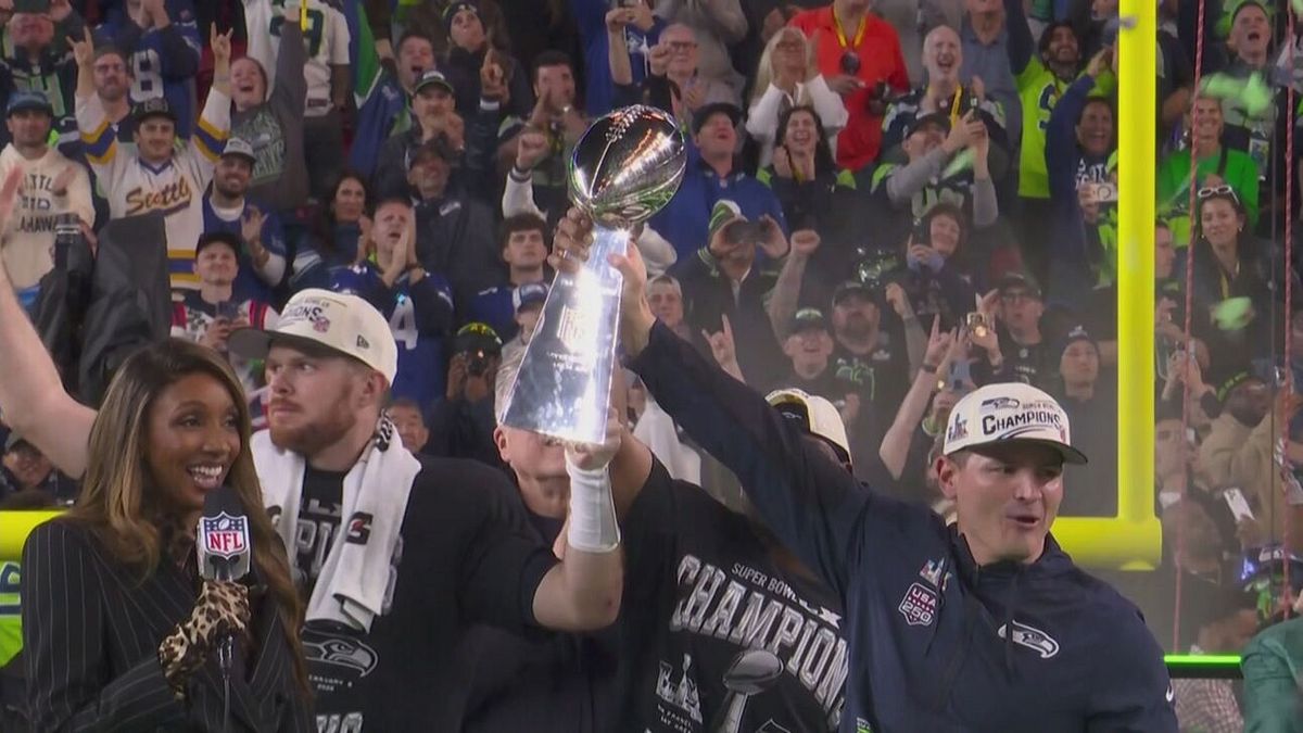 Super Bowl 2026: la premiazione dei Seattle Seahawks