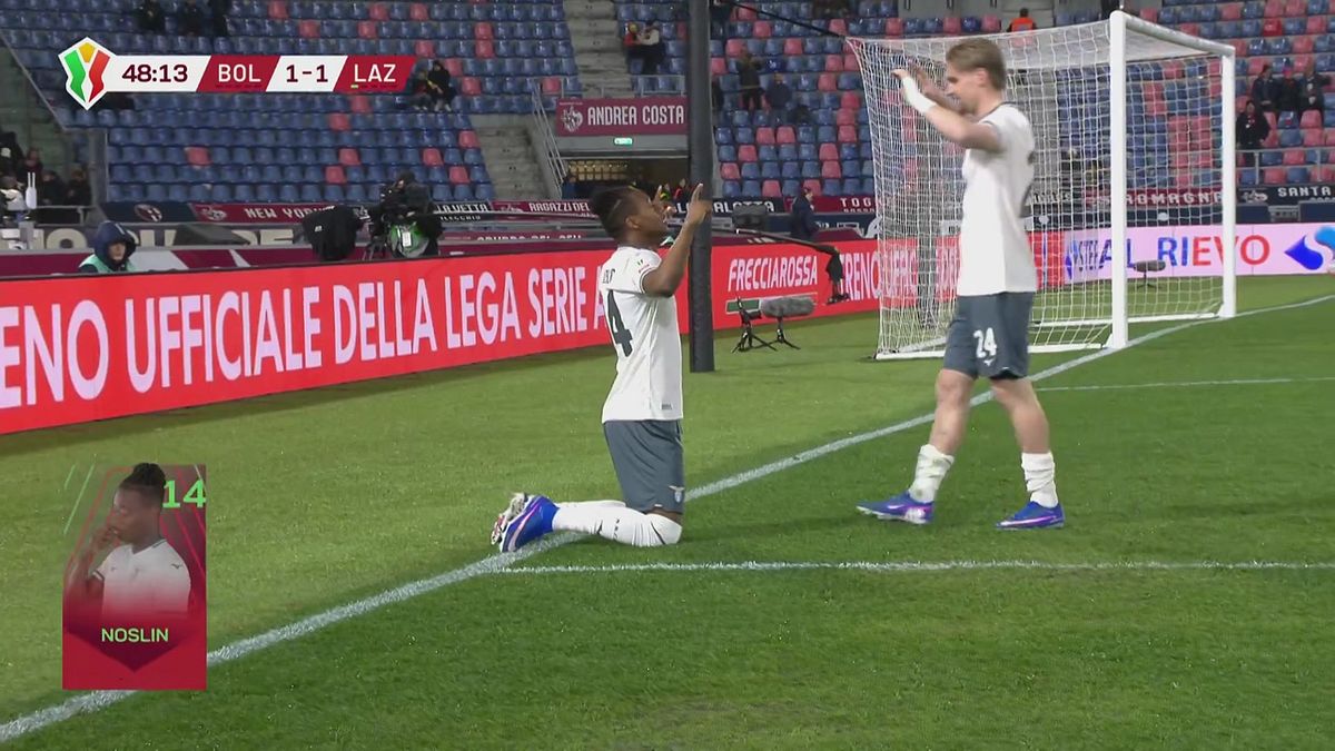 48' | Gol di Noslin (Bologna-Lazio 1-1)