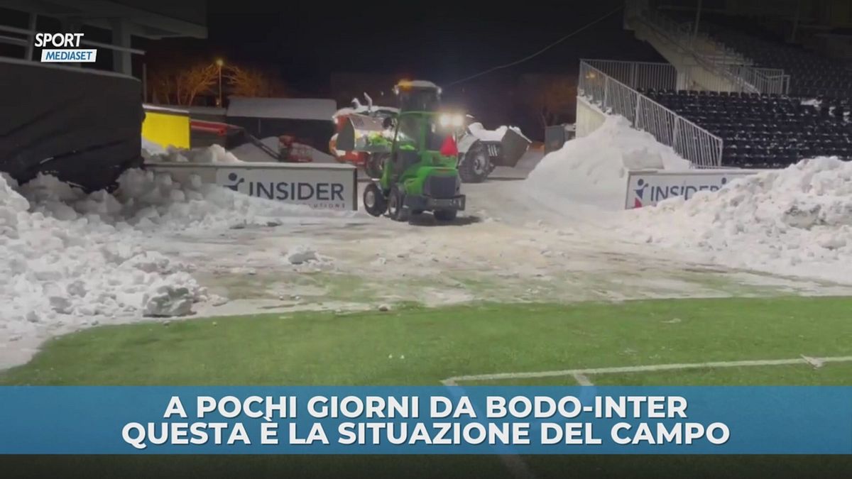 Quanta neve a Bodo in attesa dell'Inter