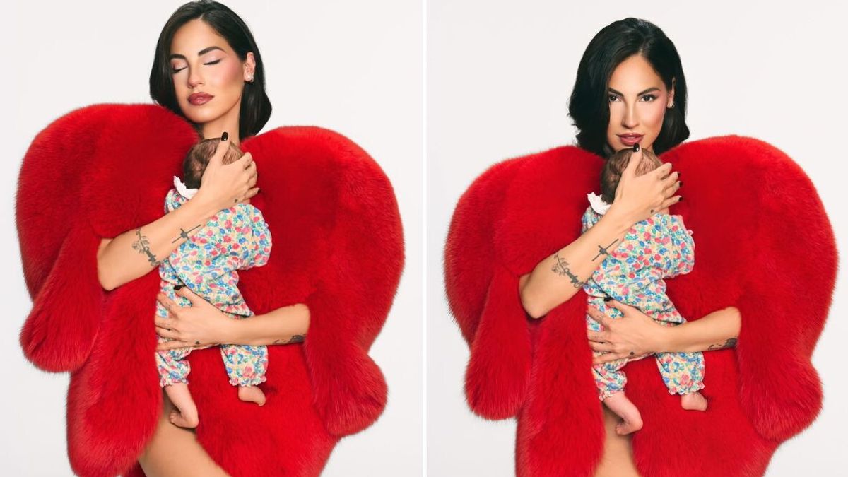  Due foto di Giulia De Lellis con la figlia