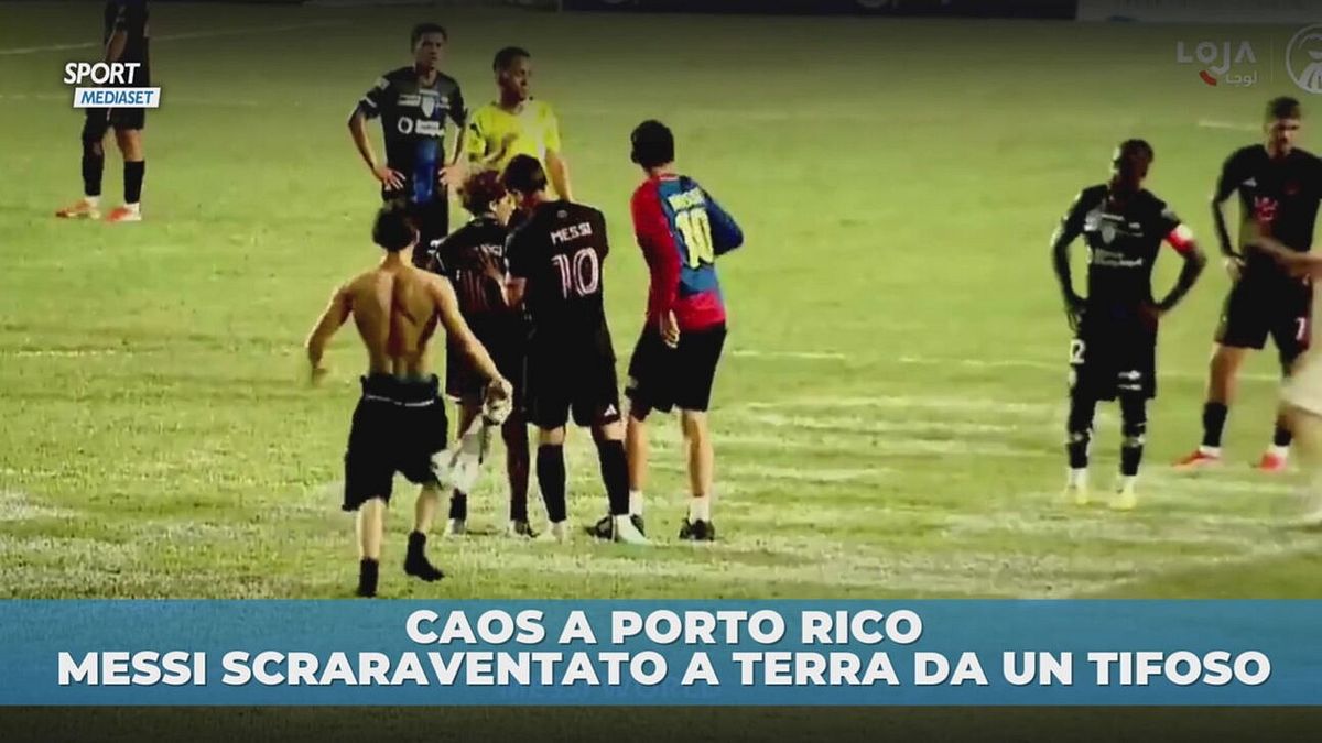 Caos a Porto Rico: Messi scaraventato a terra da un tifoso