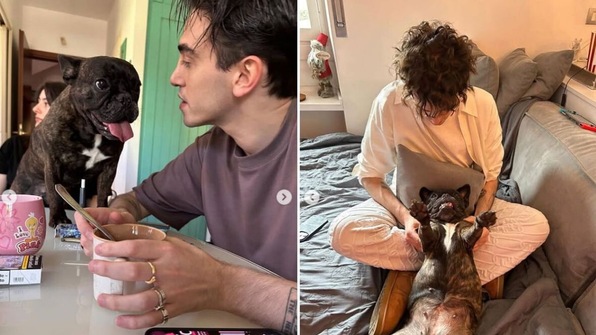 Due foto di Michele Bravi assieme alla Signora Longari